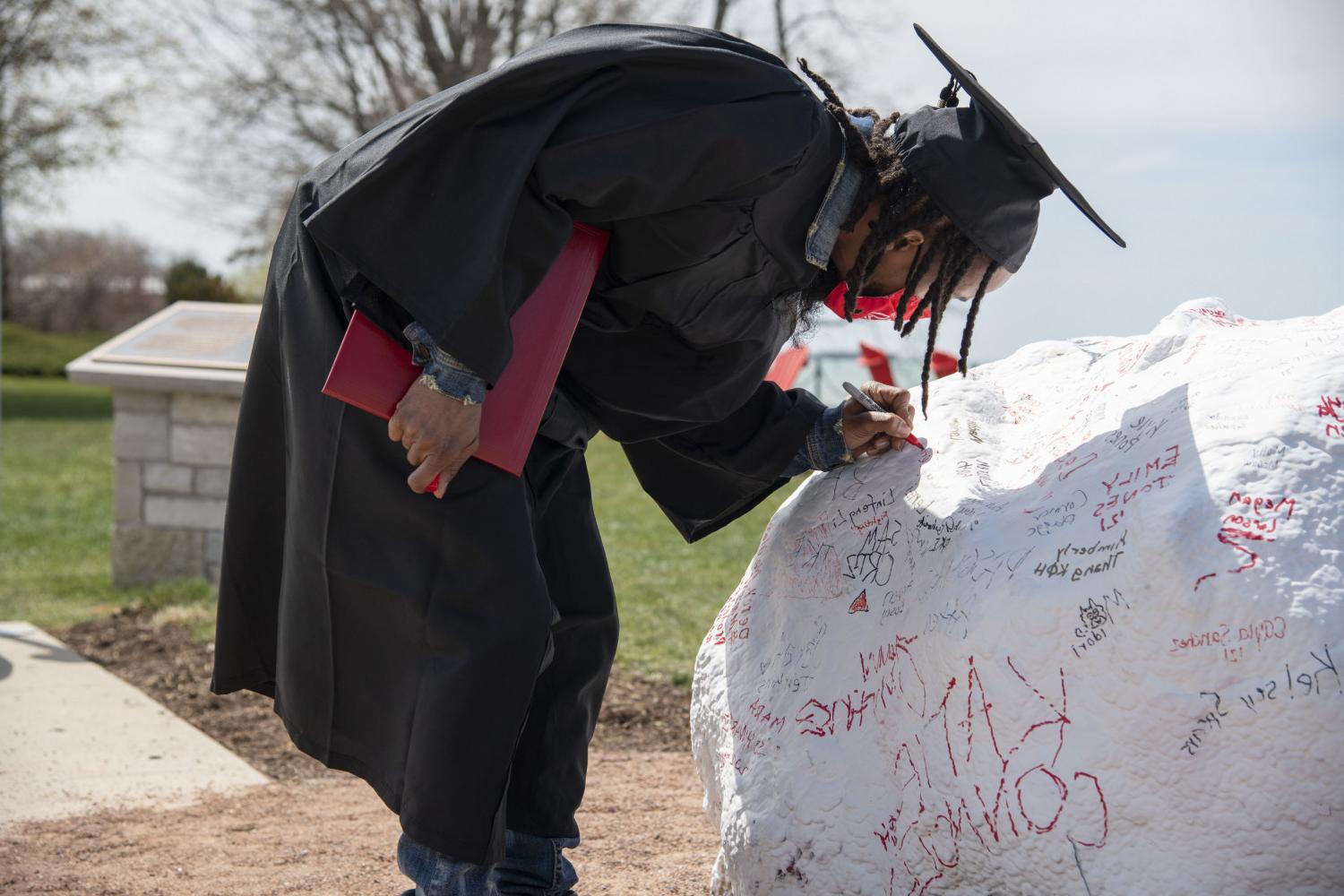 Today, students sign their names on Kissing Rock when they first arrive on campus, and four years later when they graduate.