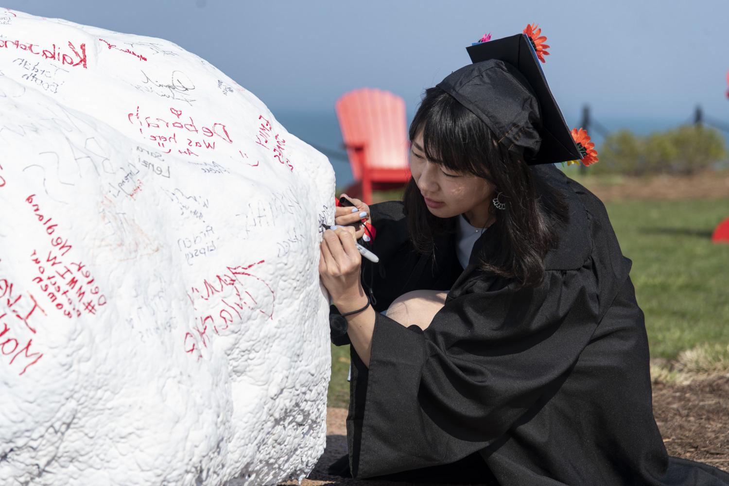 Today, students sign their names on Kissing Rock when they first arrive on campus, and four years later when they graduate.