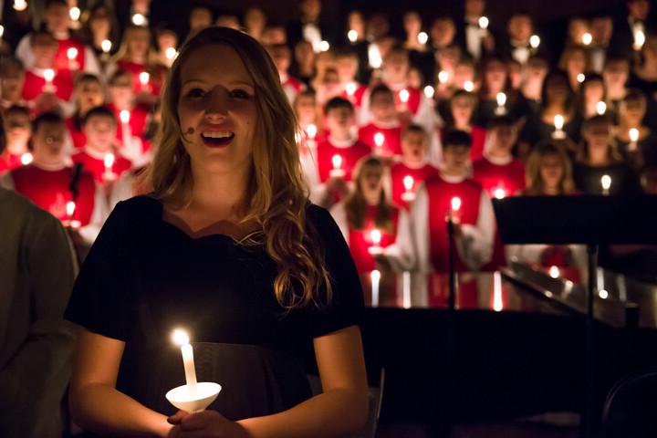 Singers at Christmas festival.